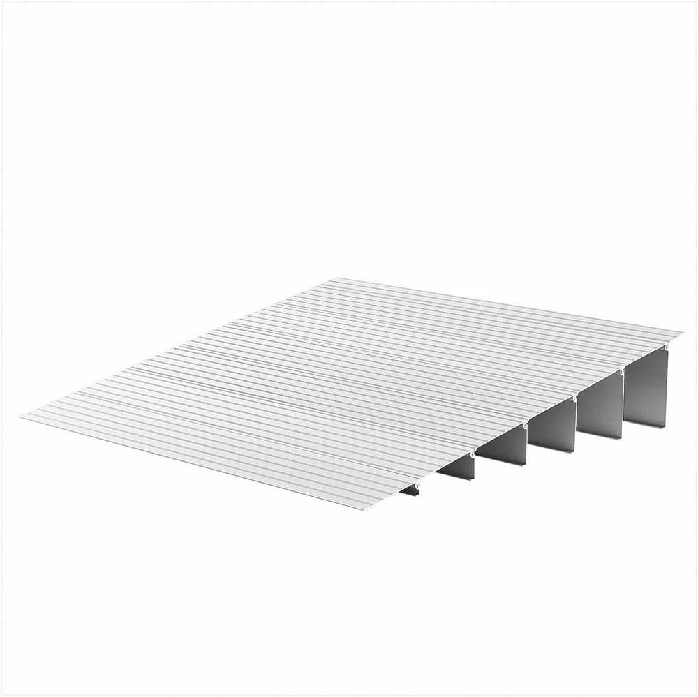 Durų slenksčio rampa neįgaliųjų vežimėliui, 138 mm pakėlimas, 363 kg apkrova, modulinė aliuminio rampa, neslystantis paviršius, 6 vienetų rinkinys, užvažiavimo rampa slenksčiams