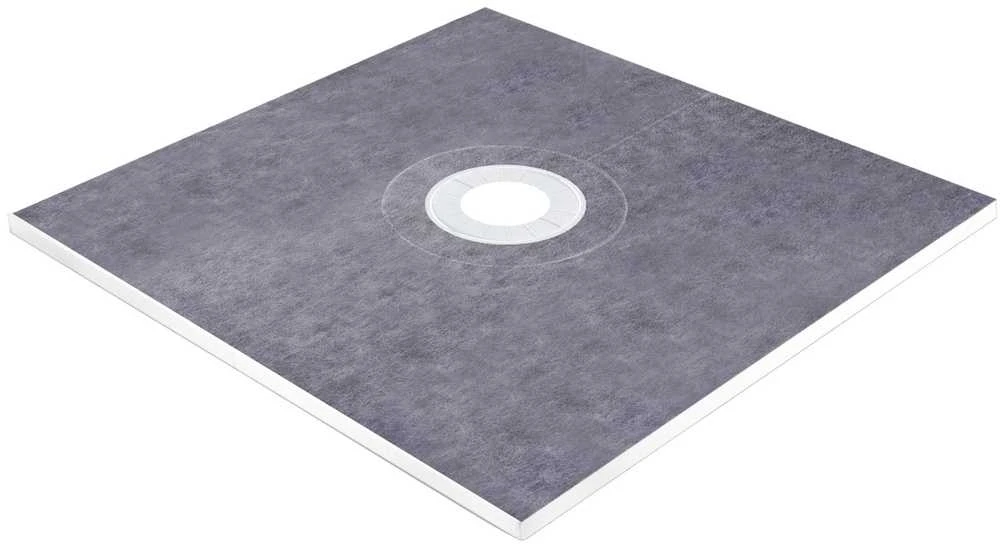 Dušo hidroizoliacijos komplektas 1219.2x1219.2mm, centrinis nutekėjimas, membrana, dušo padėklas su borteliais, "pasidaryk pats" montavimas