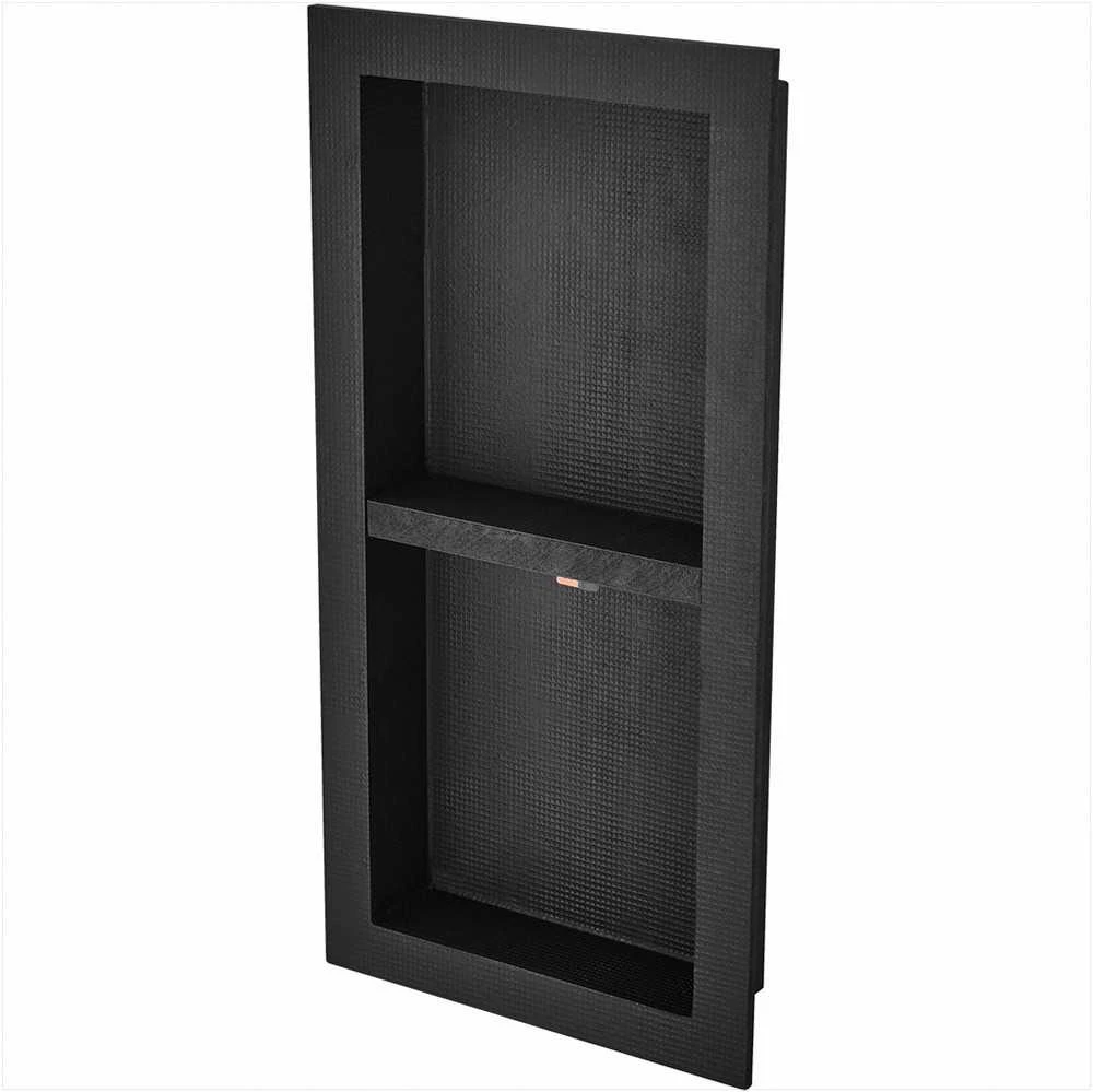 Dušo niša plytelėms, dviguba lentyna, įleidžiama į sieną, sandari apsauga, 40.64 x 81.28 cm, vonios kambario sieninis organizatorius