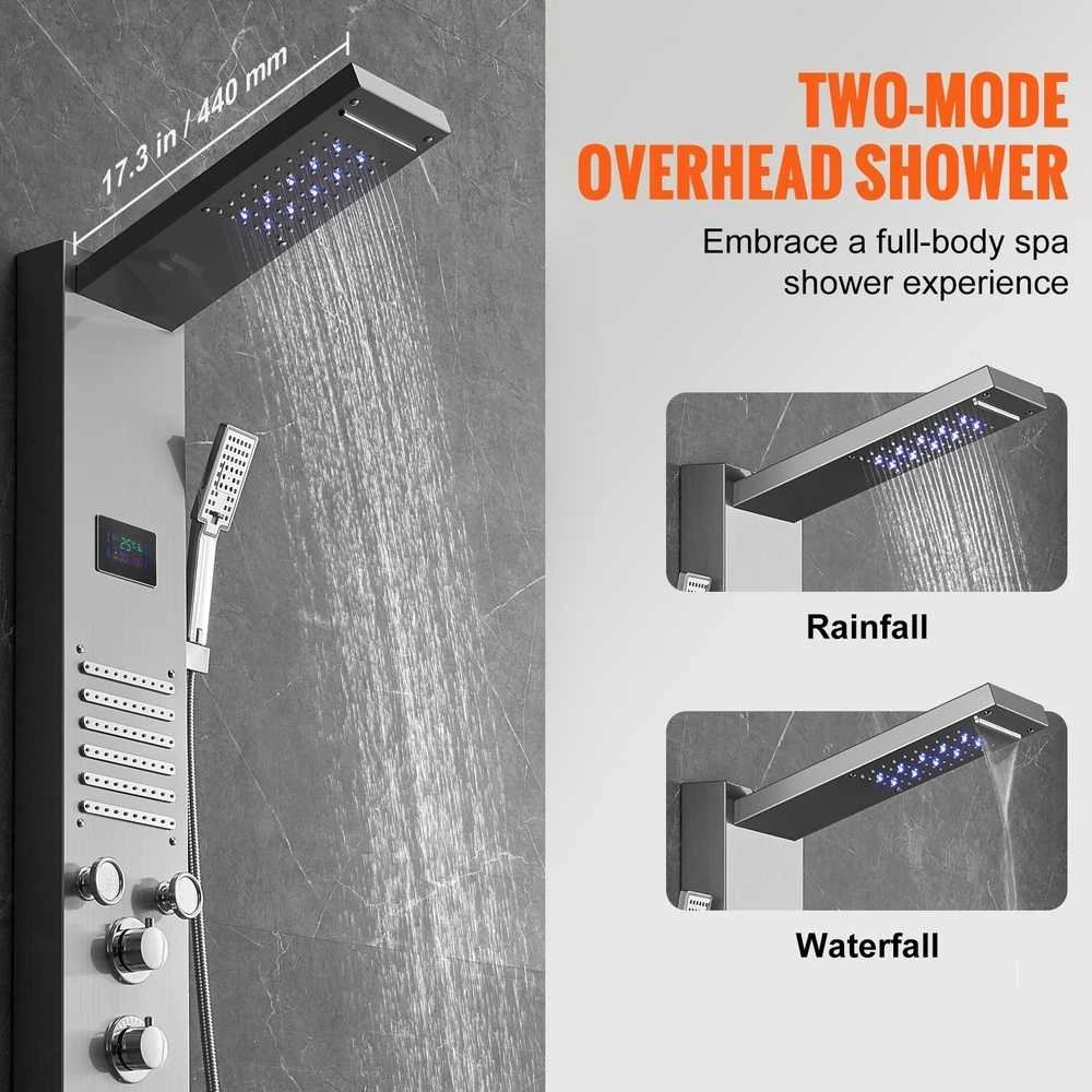 VEVOR Dušo panelė su 6 funkcijomis ir LED