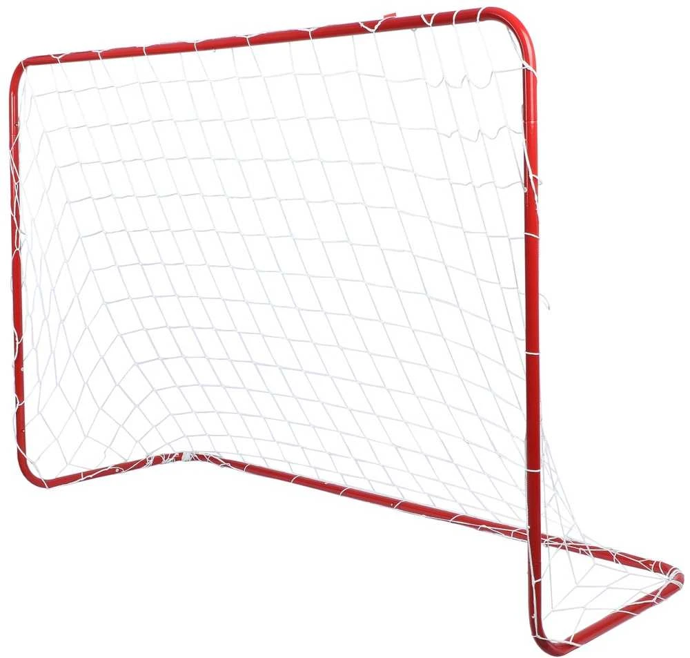 Dveji futbolo vartai vaikams, raudoni, plieniniai, sodo, 122x183x61 cm, futbolo varteliai, lauko žaidimams, treniruotėms