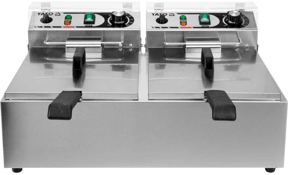Toya Sa Poland Dviguba gruzdintuvė 2 x 6L, 2 x 3kW, nerūdijančio plieno gruzdintuvė
