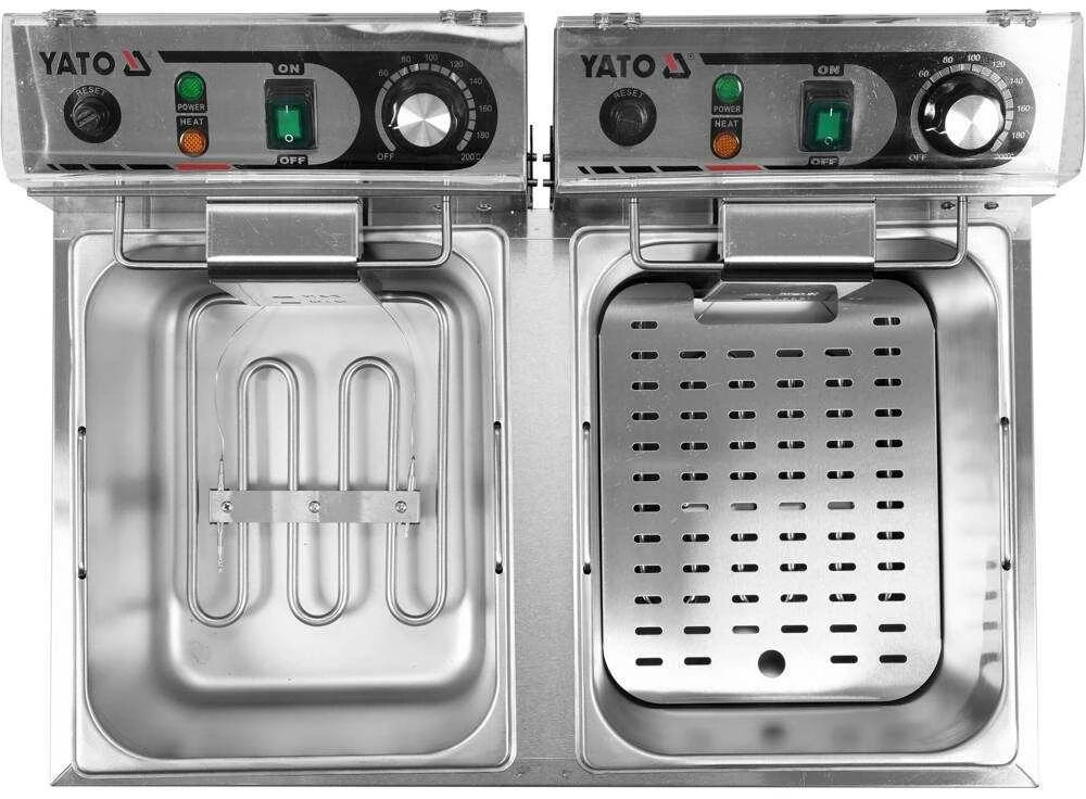 Toya Sa Poland Dviguba gruzdintuvė 2 x 6L, 2 x 3kW, nerūdijančio plieno gruzdintuvė
