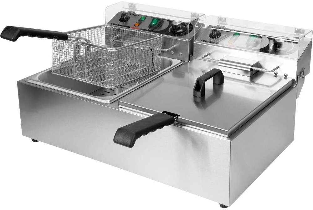 Toya Sa Poland Dviguba gruzdintuvė 2 x 6L, 2 x 3kW, nerūdijančio plieno gruzdintuvė