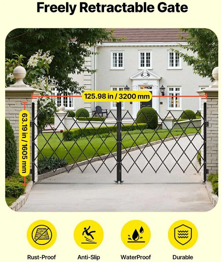 VEVOR Lockable dvigubos žirklinės grotelės 320x160.5 cm