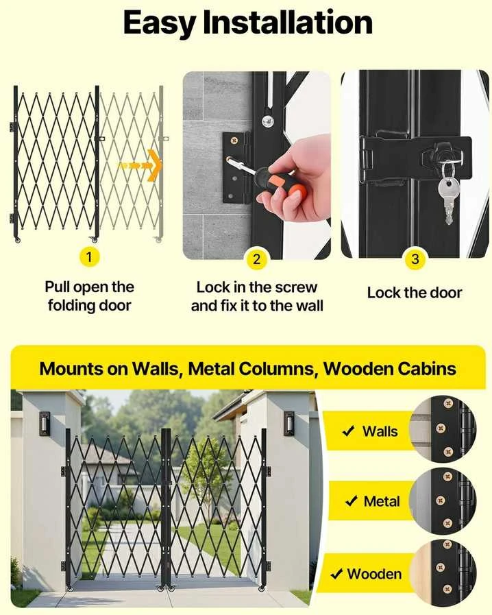 VEVOR Lockable dvigubos žirklinės grotelės 320x160.5 cm