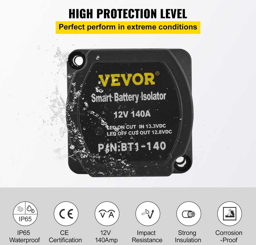 Dvigubos baterijos relių rinkinys 12V 140A, automatinis izoliatorius, įtampos relė VSR, RV, kemperiui, valčiai, automobiliui, sunkvežimiui, jachtai, ATV, UTV, dirbtuvėms
