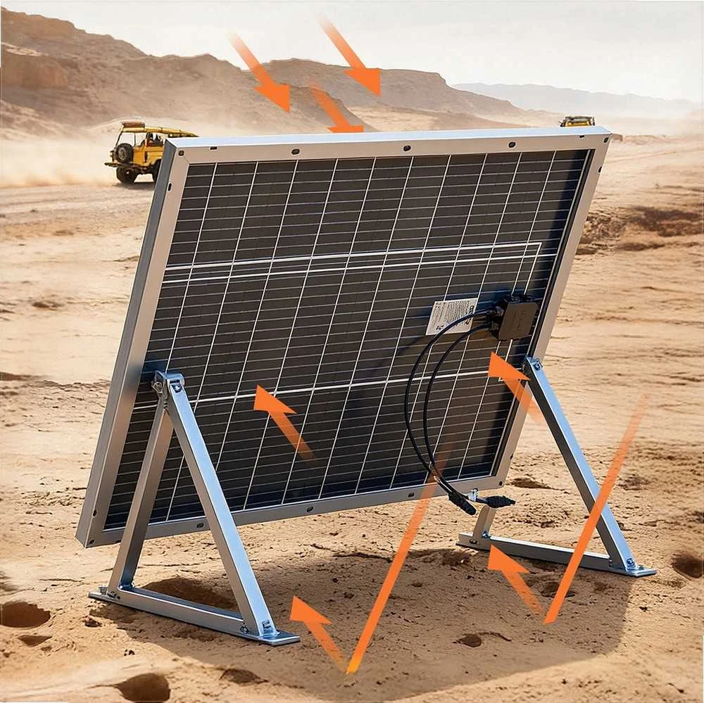 Dvipusiai saulės kolektoriai 100W, monokristalinis fotovoltinis modulis automobiliui, valčiai, kemperiui, IP67 atsparumas vandeniui, aliuminio rėmas, MC4 išvestis, saulės baterija