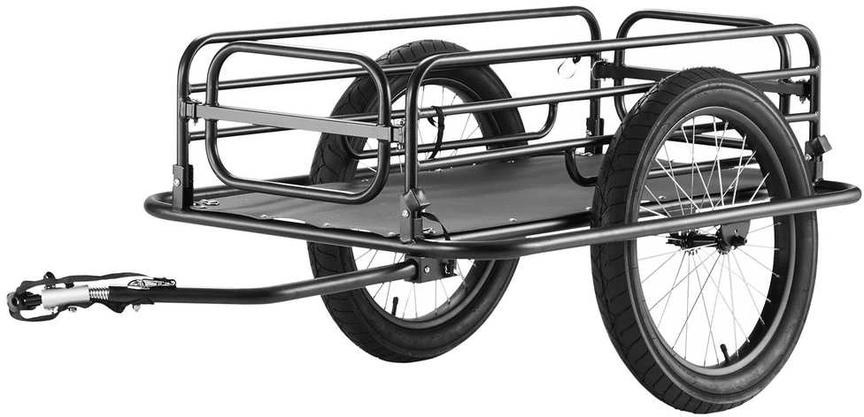 Dviračio krovininis priekaba, sulankstoma, 125 kg, 20 colių ratai, universalus kablys, stovyklavimui, pirkiniams, kelionėms, vežimėlis, bagažinė