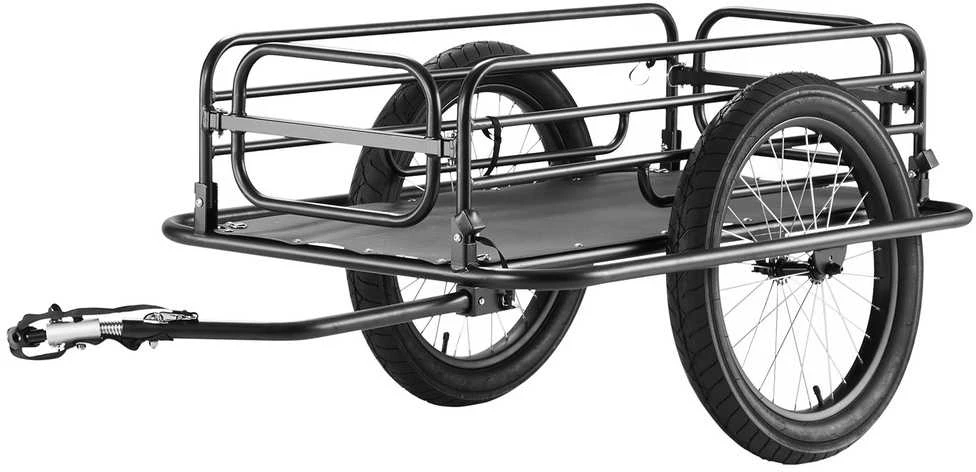 Dviračio krovininis priekaba, sulankstoma, 125 kg, 20 colių ratai, universalus kablys, stovyklavimui, pirkiniams, kelionėms, vežimėlis, bagažinė