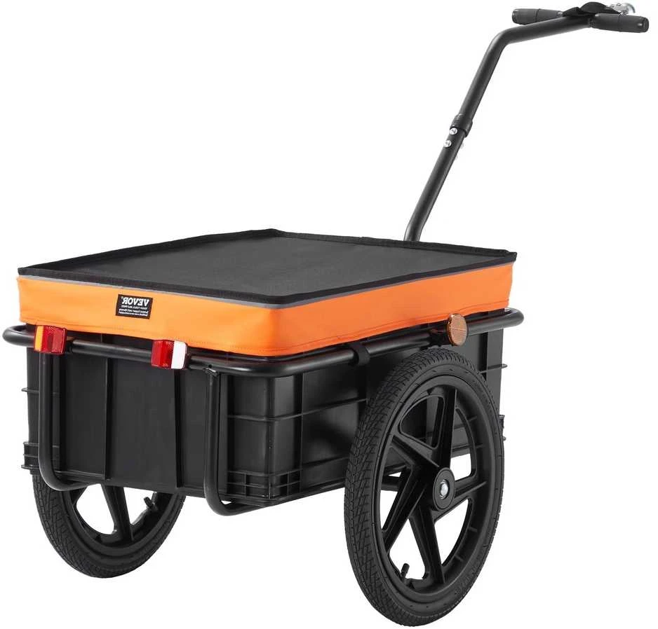 Dviračio priekaba kroviniams, tvirta, sulankstoma, 40 kg talpos, vežimėlis