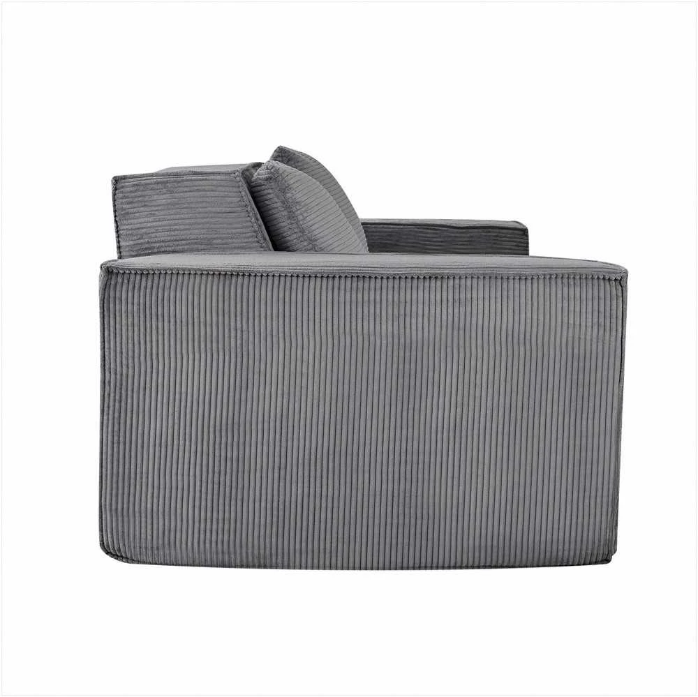 Dvivietė sofa, velvetinė sofa su kišeninėmis spyruoklėmis, nereikia surinkti, pilka maža sofa svetainei, miegamajam, biurui, minkštas baldas