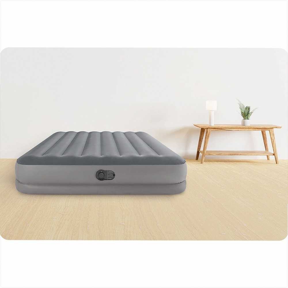 Pripučiamas čiužinys Intex Queen Prestige Mid-Rise su USB pompa 152×203×30 cm