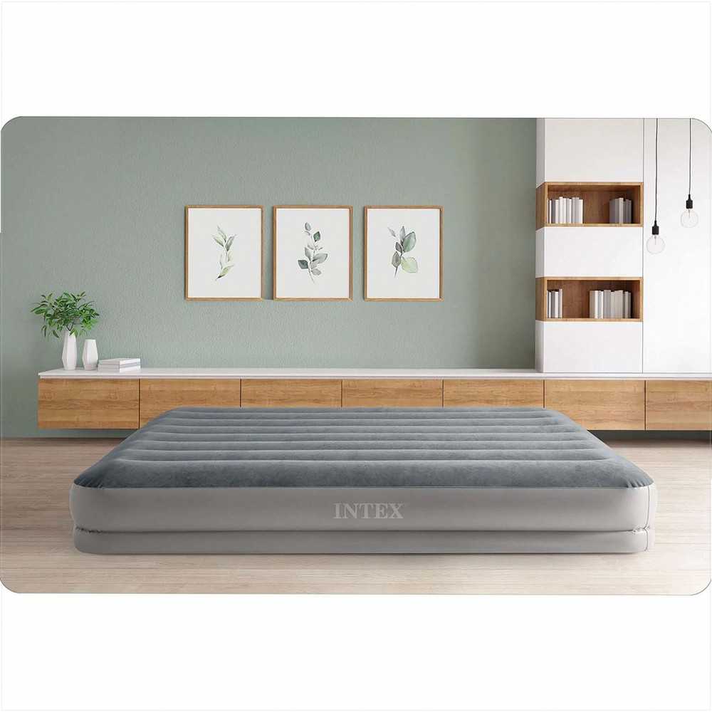 Pripučiamas čiužinys Intex Queen Prestige Mid-Rise su USB pompa 152×203×30 cm