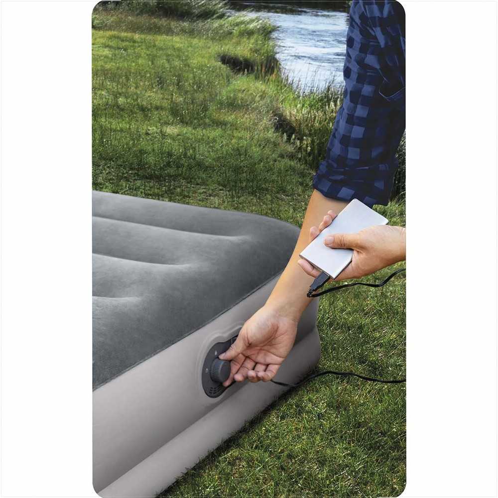 Pripučiamas čiužinys Intex Queen Prestige Mid-Rise su USB pompa 152×203×30 cm