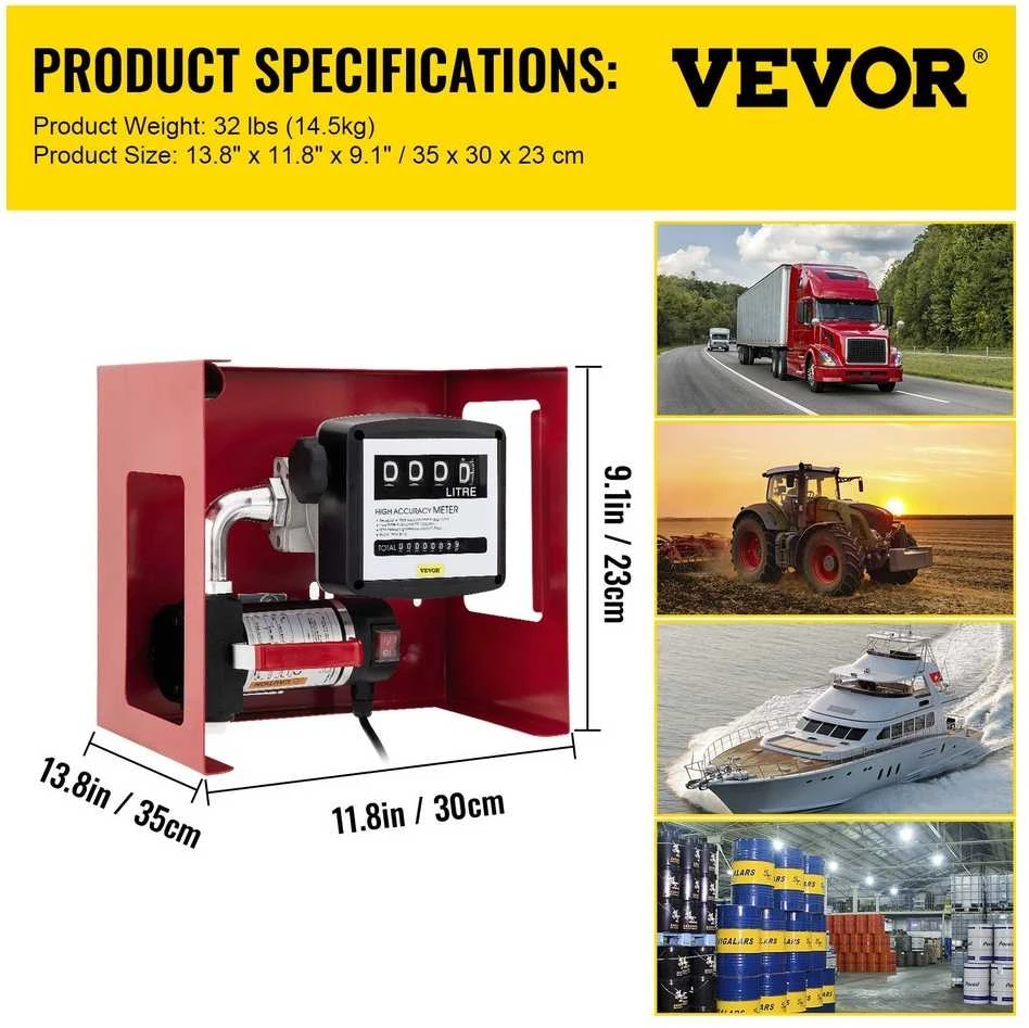 Dyzelinio kuro perkėlimo siurblys dyzelinui ir žibalui, su skaitmeniniu kuro skaitikliu, savaime įsiurbiantis dyzelinis siurblys, 220 V alyvos perkėlimo siurblys