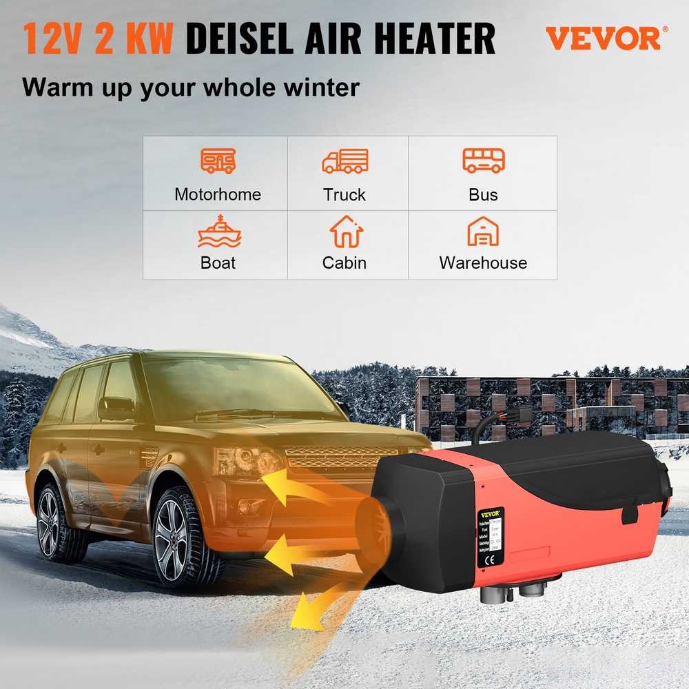 Dyzelinis oro šildytuvas 2kW, 12V, LCD jungiklis, RV, kemperiui, sunkvežimiui, valčiai, namams
