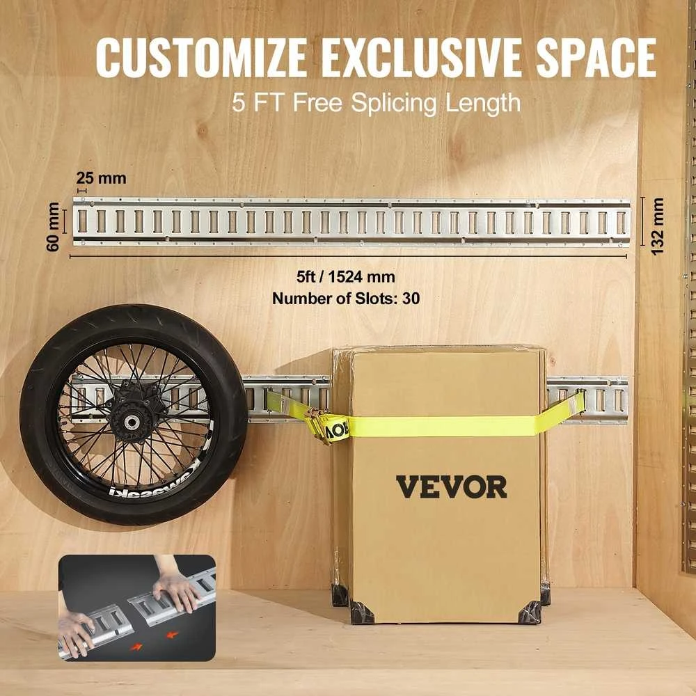 VEVOR krovinio tvirtinimo bėgiai e-track 34 vnt