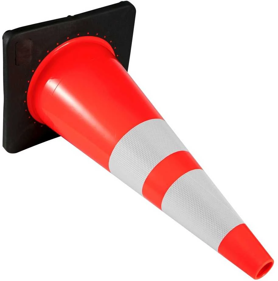VEVOR Eismo kūgiai 6 vnt., 92 cm, PVC oranžiniai saugos kūgiai su juodu pagrindu, kelio kūgiai, statybų aikštelės kūgiai, automobilių stovėjimo aikštelės kūgiai