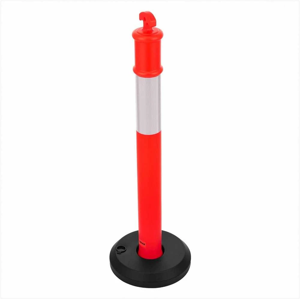 Eismo ribotuvų stulpeliai su užpildomu pagrindu ir atspindinčiomis juostomis, 1140 mm aukščio, raudoni signaliniai kūgiai statybvietėms ir aikštelėms, 3 vnt