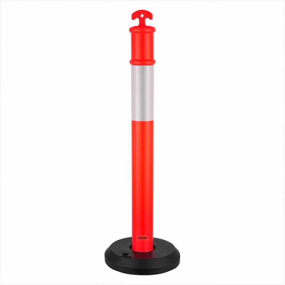 Eismo ribotuvų stulpeliai su užpildomu pagrindu ir atspindinčiomis juostomis, 1140 mm aukščio, raudoni signaliniai kūgiai statybvietėms ir aikštelėms, 3 vnt
