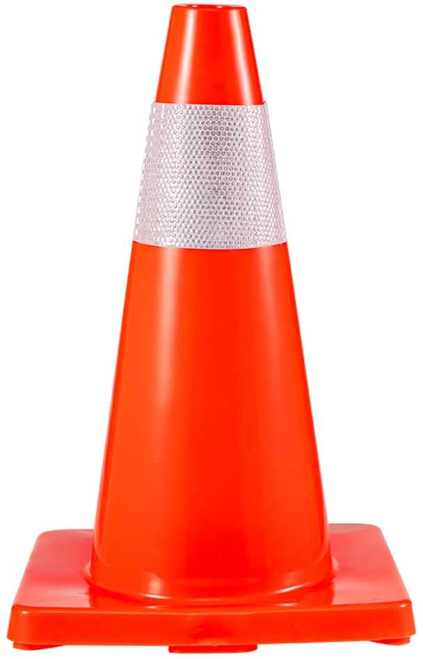 VEVOR Eismo saugumo kūgiai 45,7 cm, PVC pagrindas, oranžiniai atšvaitiniai, 12 vnt. pavojaus kūgiai parkavimui