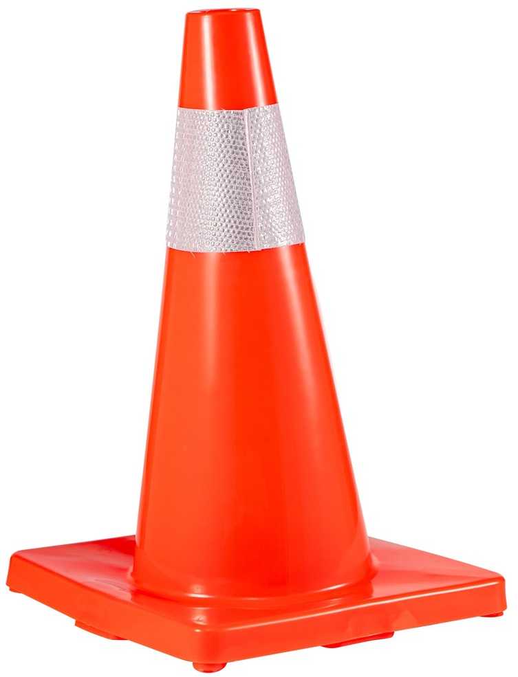 VEVOR Eismo saugumo kūgiai 45,7 cm, PVC pagrindas, oranžiniai atšvaitiniai, 12 vnt. pavojaus kūgiai parkavimui