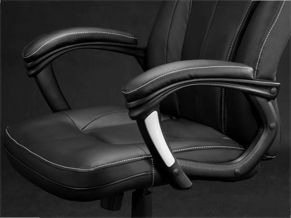 Sofotel Ekologiškos odos biuro kėdė, ergonomiškas dizainas, juoda pasukama kėdė, patogi kompiuterio kėdė, vadovo biuro kėdė