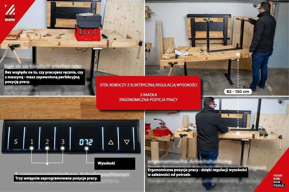 Elektra reguliuojamas darbastalis, dailidės obliavimo stalas, reguliuojamo aukščio darbo stalas, tvirtas darbastalis medienos apdirbimui, metaliniai spaustukai