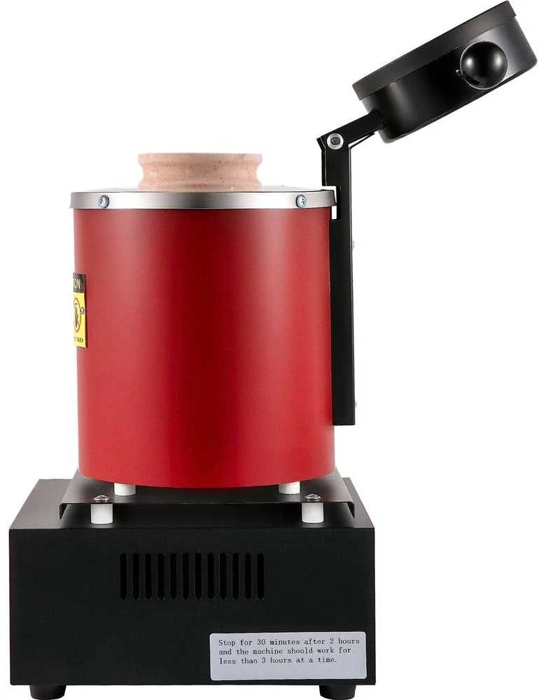 Elektrinė aukso lydymo krosnis, 1350W, 1150°C, su tiglio rinkiniu auksui, sidabrui, variui, aliuminiui, profesionali metalo lydymo krosnis