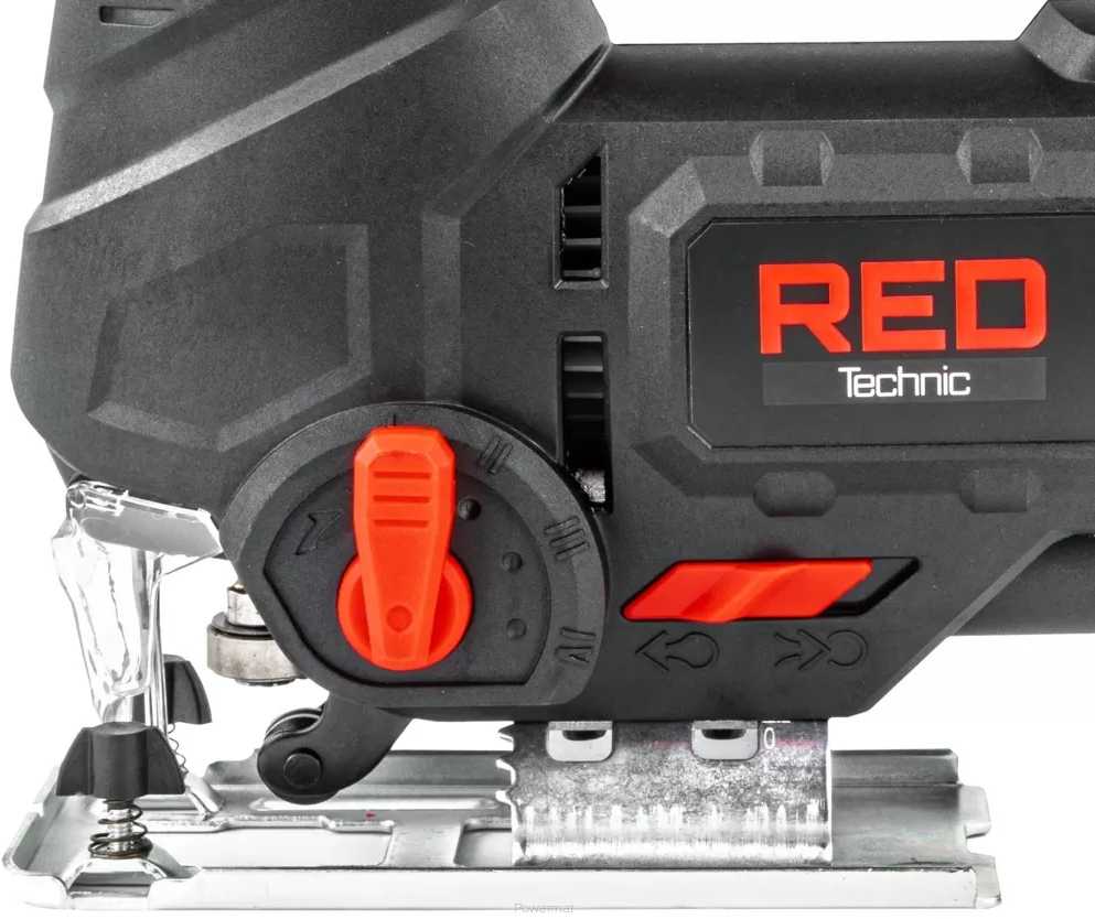 Red Technic Elektrinė siaurapjūklis, 1400 W, su 15 pjūklelių, reguliuojama švytuoklė, lazerinis kreipiklis, medienos ir metalo pjovimui, elektrinis įrankis