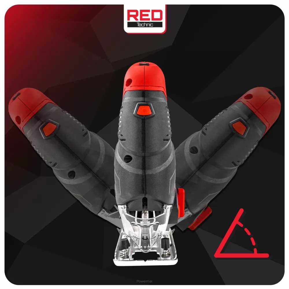Red Technic Elektrinė siaurapjūklis, 1400 W, su 15 pjūklelių, reguliuojama švytuoklė, lazerinis kreipiklis, medienos ir metalo pjovimui, elektrinis įrankis