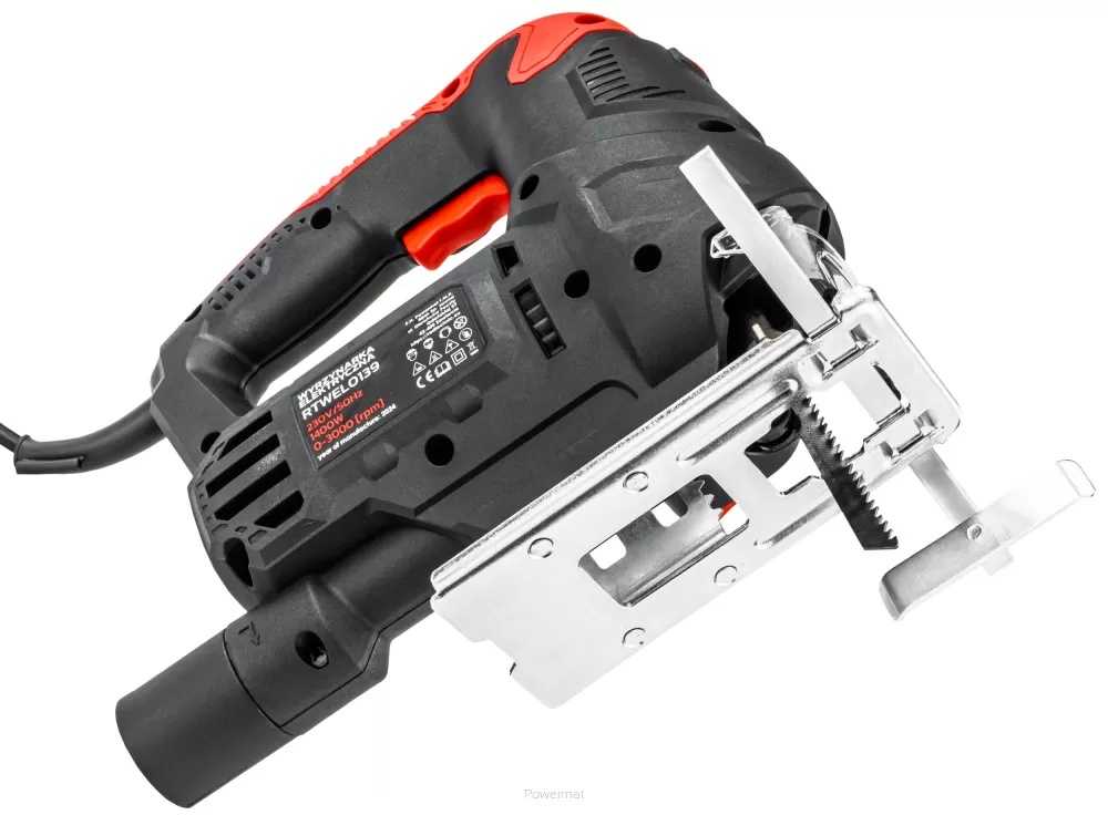 Red Technic Elektrinė siaurapjūklis, 1400 W, su 15 pjūklelių, reguliuojama švytuoklė, lazerinis kreipiklis, medienos ir metalo pjovimui, elektrinis įrankis