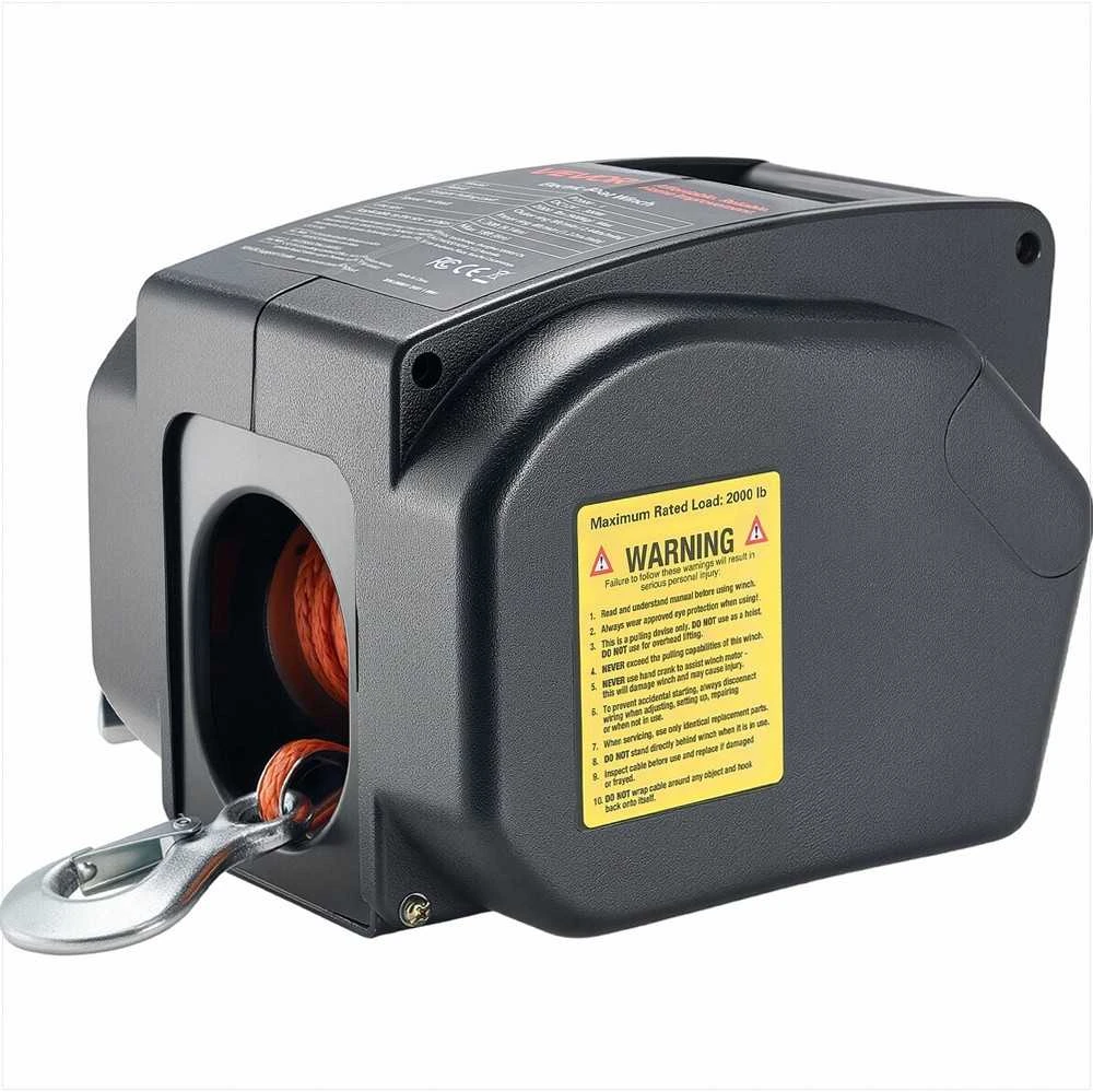 VEVOR Elektrinis valčių gervė, 12V DC 300W, reversinė gervė iki 900 kg