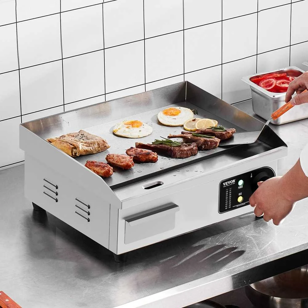VEVOR Elektrinė kepimo plokštė, 2800 W, lygi paviršiaus keptuvė, komercinė