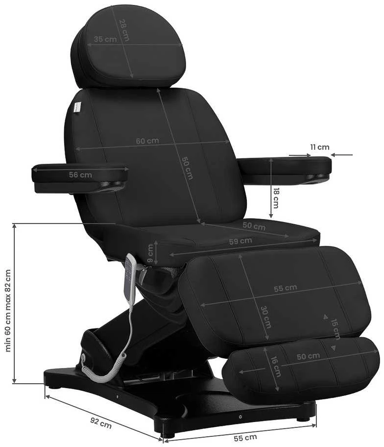 Activeshop Kosmetologinis krėslas SILLON CLASSIC 3 MOTOR ELECTRIC Juodas