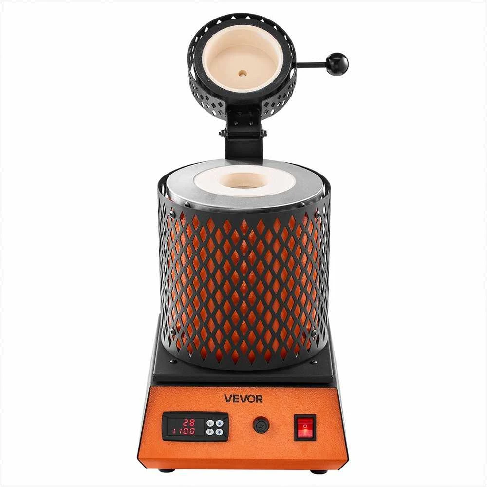 Elektrinė krosnelė VEVOR Elektrinė lydymo krosnelė, 1350W, 3kg keraminis tiglis