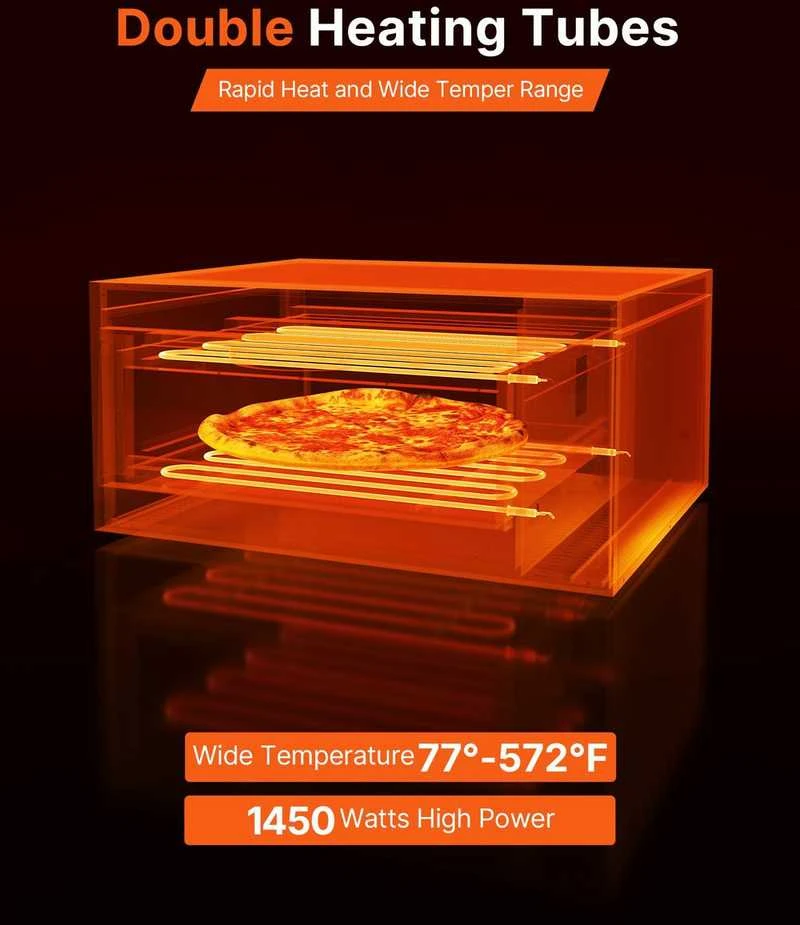 Elektrinė krosnelė VEVOR Elektrinė stalviršio orkaitė picai 12 colių 1450W