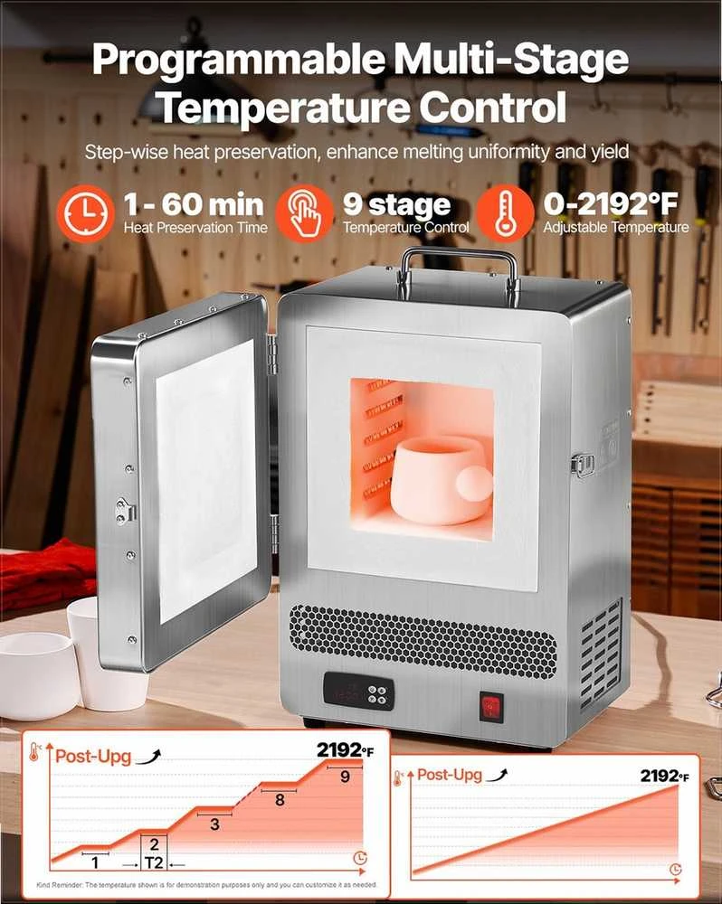 VEVOR Stalviršio krosnis lydyti iki 1200°C