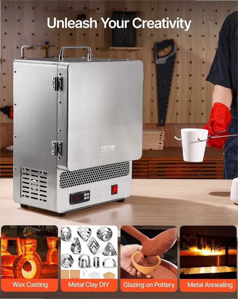 VEVOR Stalviršio krosnis lydyti iki 1200°C