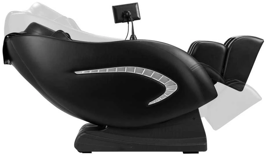 Elektrinė masažinė kėdė, viso kūno Shiatsu masažas, su Bluetooth garsiakalbiu, juodos dirbtinės odos atlošas, nulinės gravitacijos kėdė, namų masažo atlošas