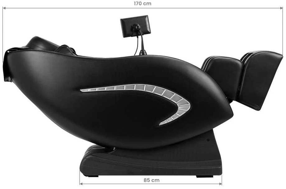 Elektrinė masažinė kėdė, viso kūno Shiatsu masažas, su Bluetooth garsiakalbiu, juodos dirbtinės odos atlošas, nulinės gravitacijos kėdė, namų masažo atlošas