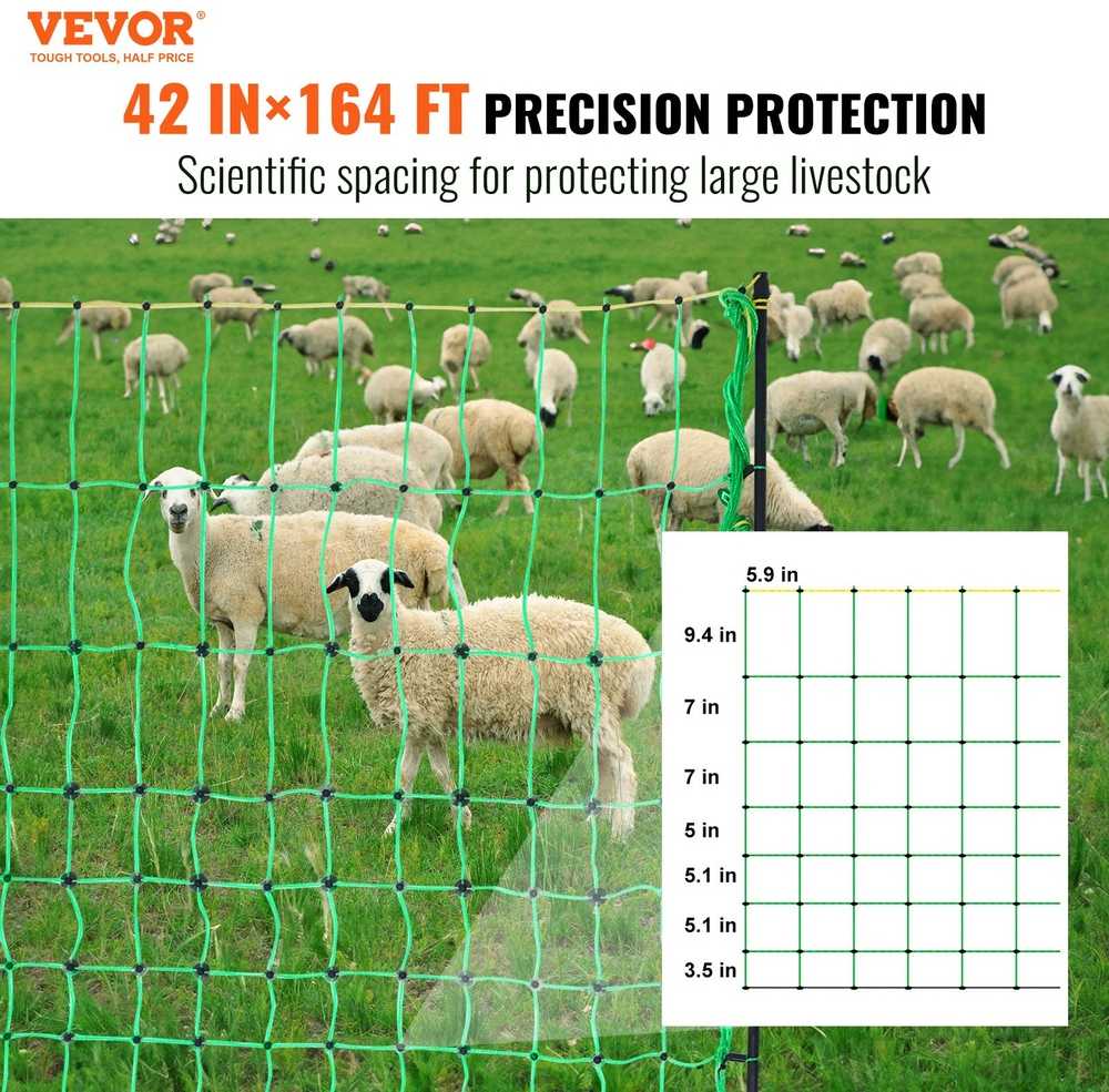 VEVOR Elektrinės tvoros tinklas 106 cm x 50 m