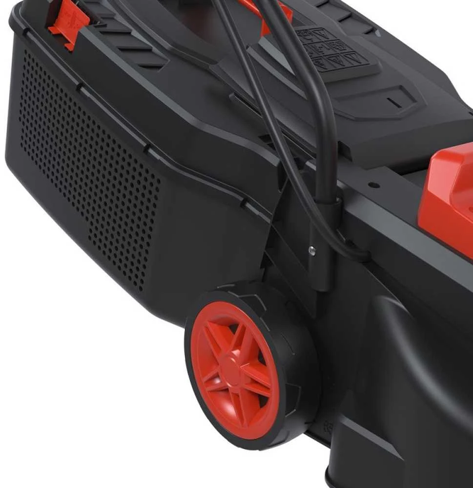 Elektrinė vejapjovė, 1300W, 320mm pjovimo plotis, 3 padėčių aukščio reguliavimas, lengva sodo vejapjovė, kompaktiška elektrinė vejapjovė