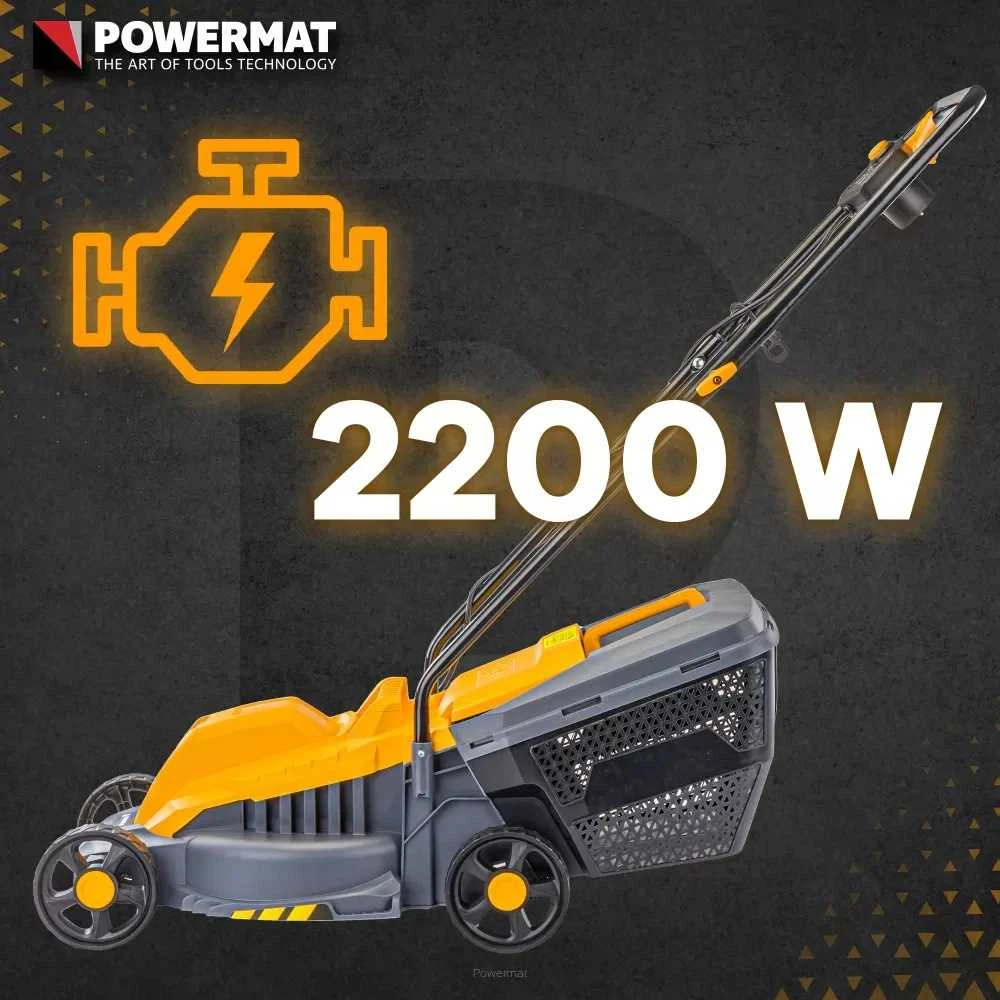 Elektrinė vejapjovė, 2200W, 32cm pjovimo plotis, lengva, 30L surinkimo dėžė, mažiems sodams