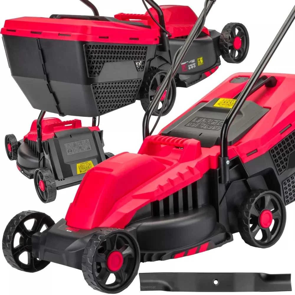 Elektrinė vejapjovė, 2200W su laidu, 32cm pjovimo plotis, su 30L surinkimo krepšiu, reguliuojamas aukštis