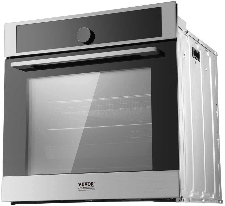 Elektrinė vienos sienos orkaitė, 76L talpa, 24 colių įmontuojama orkaitė, 16 kepimo režimų, pirolitinio savaiminio valymo orkaitė, nerūdijančio plieno orkaitė