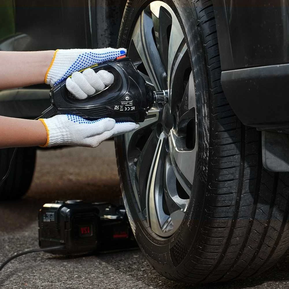 Elektrinis automobilio domkratas, 4.5 t hidraulinis su smūginiu veržliasukiu, padangų keitimo komplektas, nešiojamas