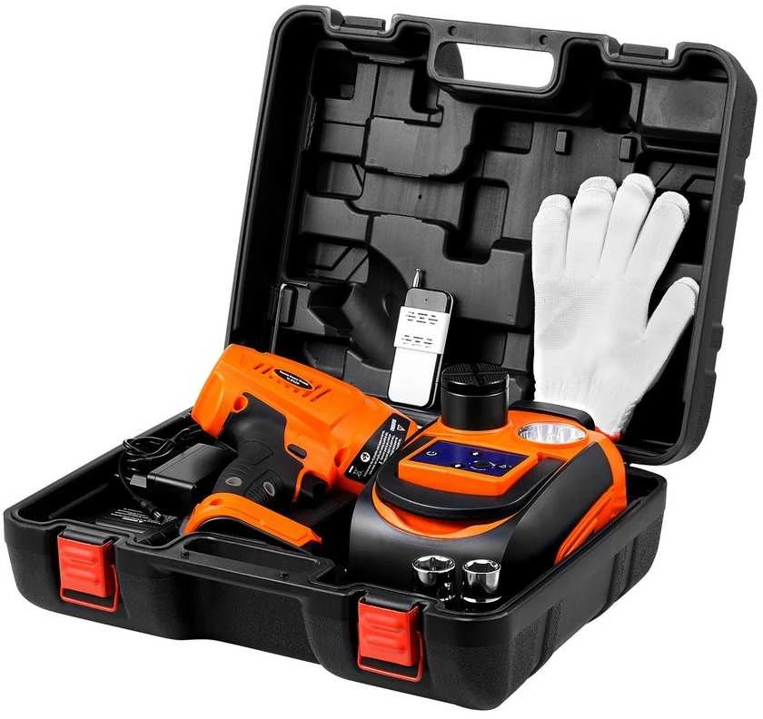 Elektrinis automobilio domkratas 5t, 11000 lbs, nešiojamas, su nuotoliniu valdymu, padangų keitimo įrankis, 2in1 keltuvas