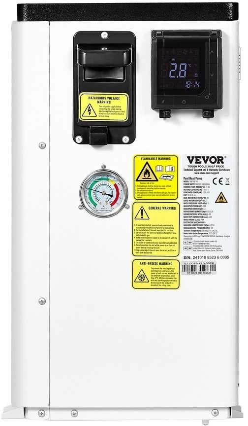 Elektrinis baseino šilumos siurblys, 1.48-7.11kW kintamo dažnio, energiją taupantis, baseino šildytuvas antžeminiams ir įleidžiamiems baseinams, efektyvi baseino šildymo sistema